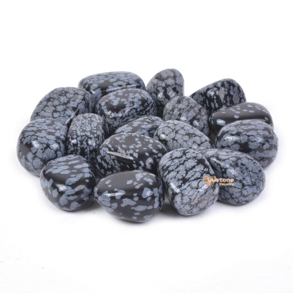 1/2lb Snowflake Obsidian Tumbled Stone Specimen Collection Pocket Worry Healing Crystal Reiki