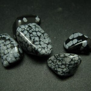 Lot Of 5 Tumbled Snowflake Obsidian (variety Of Obsidian) From Usa