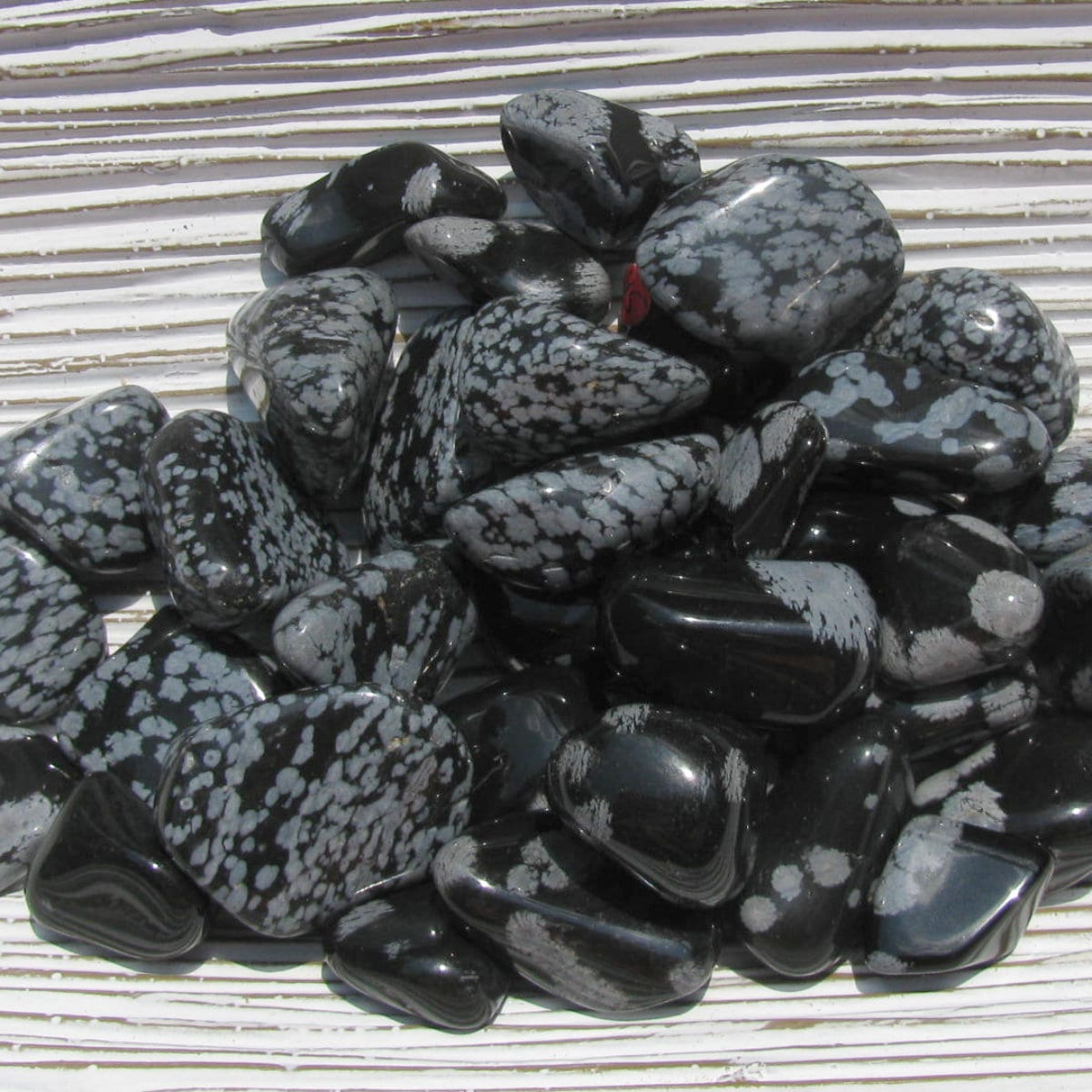 Snowflake Obsidian - Tumbled Stone - Bulk Quantity - Tumbled Obsidian - Snowflake - Obsidian Stone - Protection Stone - Past Life Healing