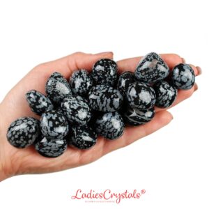 Snowflake Obsidian Tumbled Stone, Natural Protection Crystal For Balance And Inner Peace
