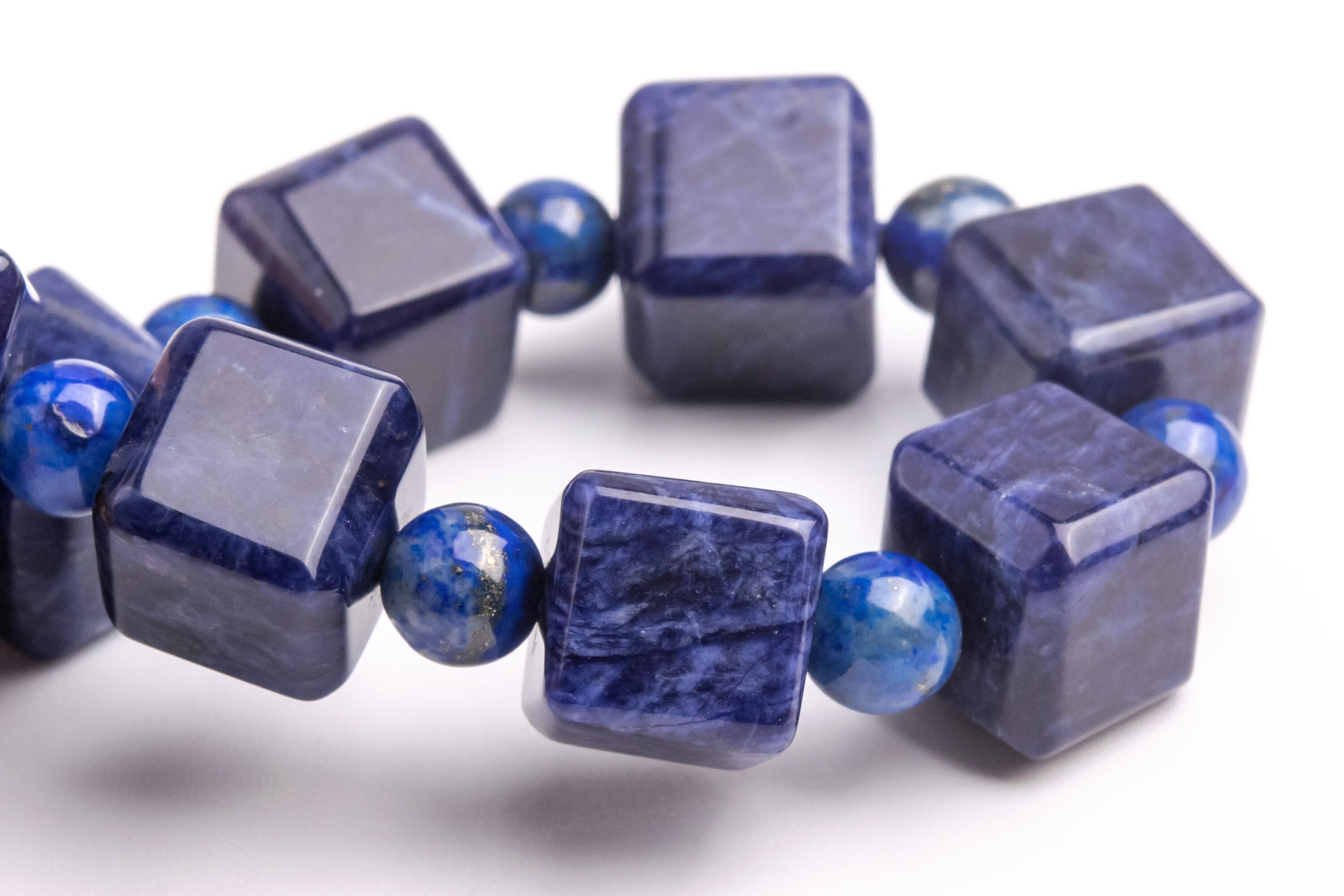 10-11mm Sodalite Beads Deep Blue Bracelet Grade Aaa Genuine Natural Beveled Edge Faceted Cube Gemstone 7.5" (121721h-1507)