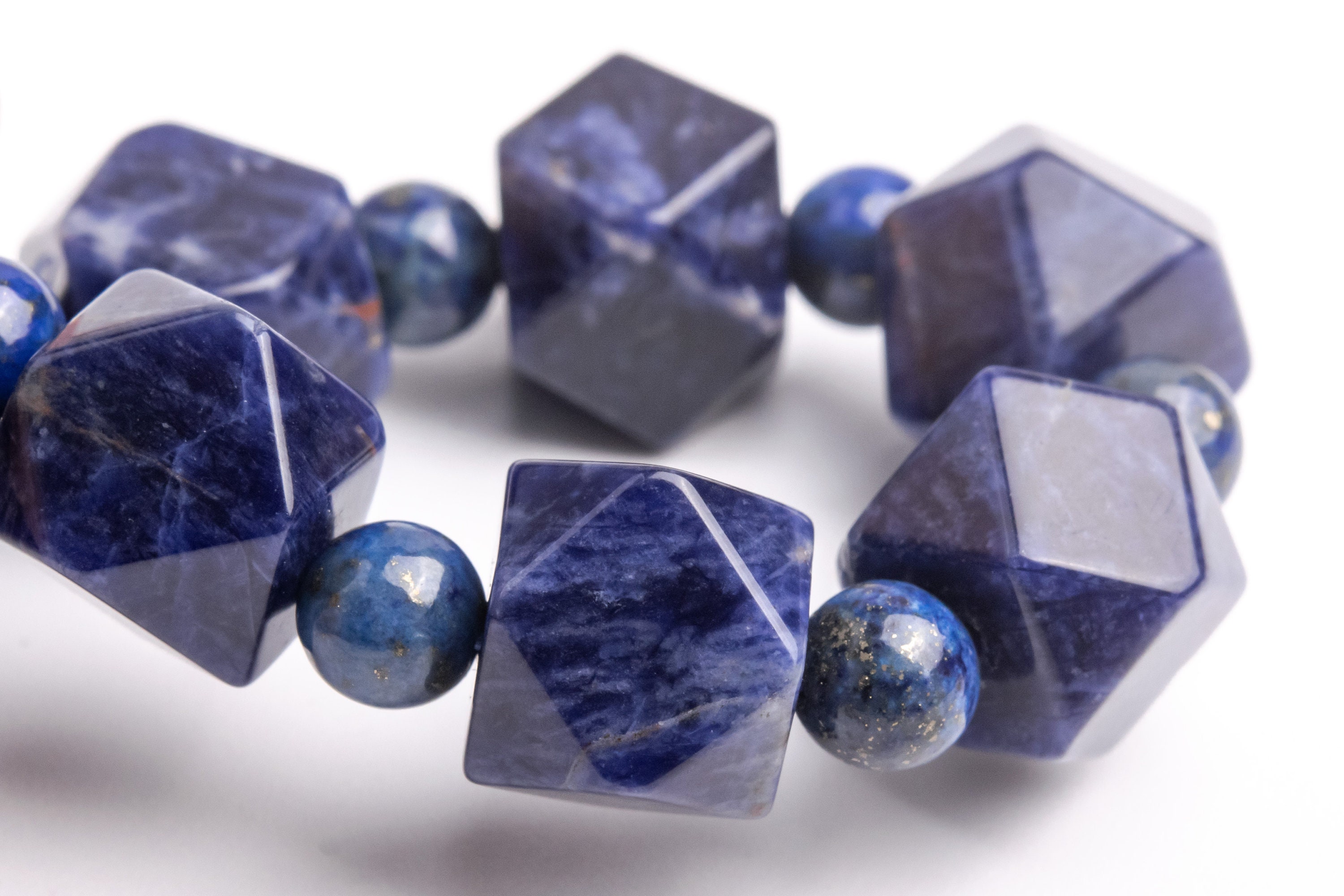 10mm Sodalite Beads Deep Blue Bracelet Grade Aaa Genuine Natural Octagon Cube Gemstone 7" (121716h-1502)