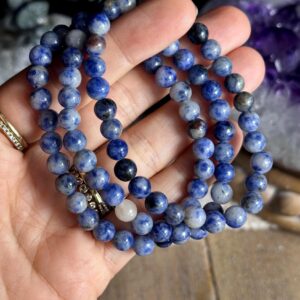 6mm Sodalite Bracelet: Crystal Gemstone Stretch Bracelet