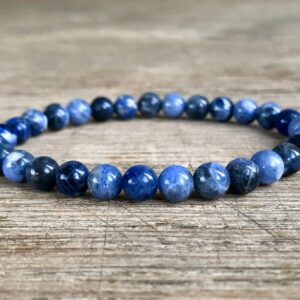 6mm Sodalite Bracelet, Small Bead Stacking Bracelet, Wrist Mala for Deepening Meditation Practice, Spiritual Awareness, Belief In Yourself