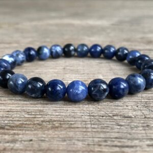 8mm Sodalite Bracelet, A Grade, Deepening Meditation Practice, Spiritual Awareness, Belief In Yourself, Throat Chakra, Authenticity