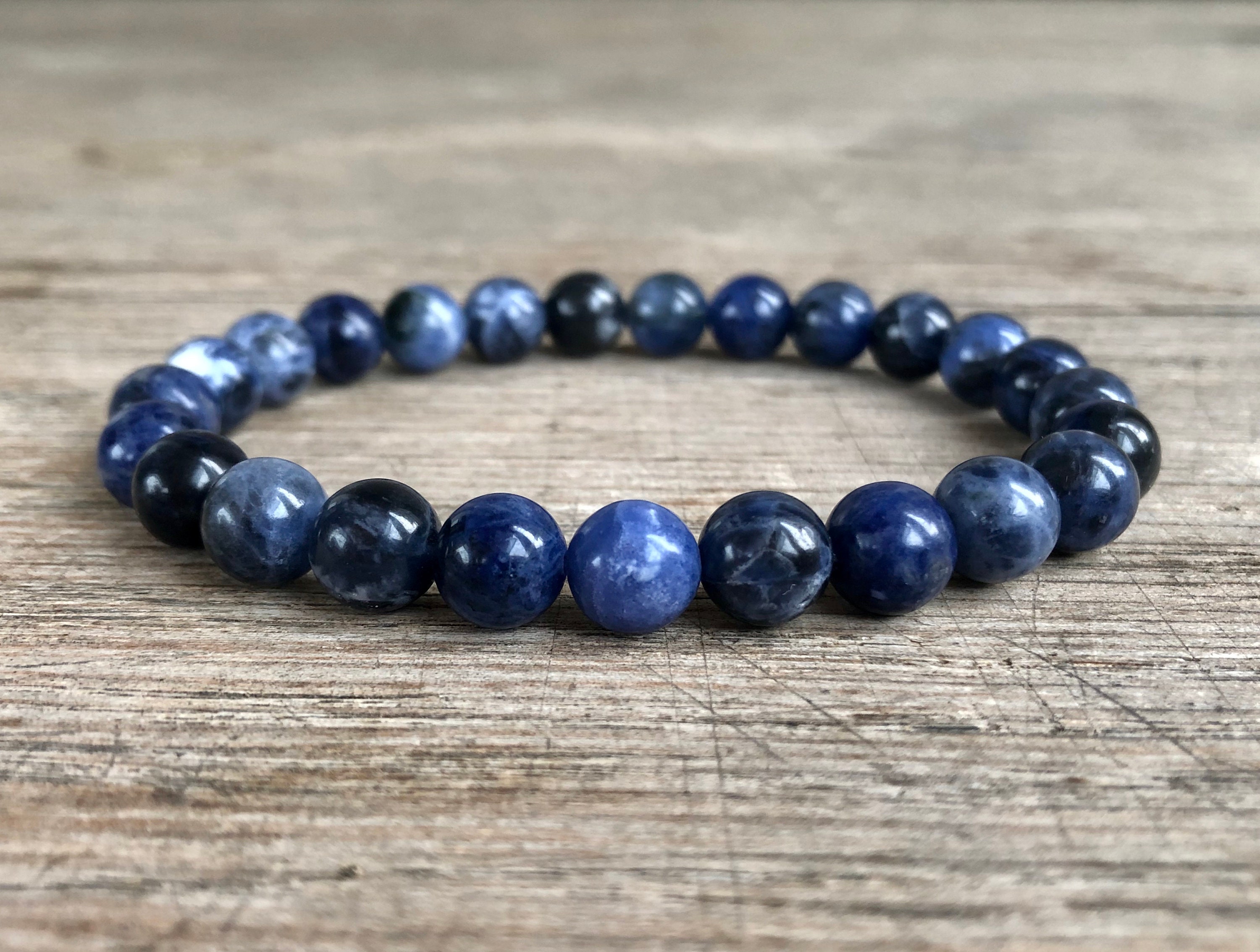 8mm Sodalite Bracelet, A Grade, Deepening Meditation Practice, Spiritual Awareness, Belief In Yourself, Throat Chakra, Authenticity