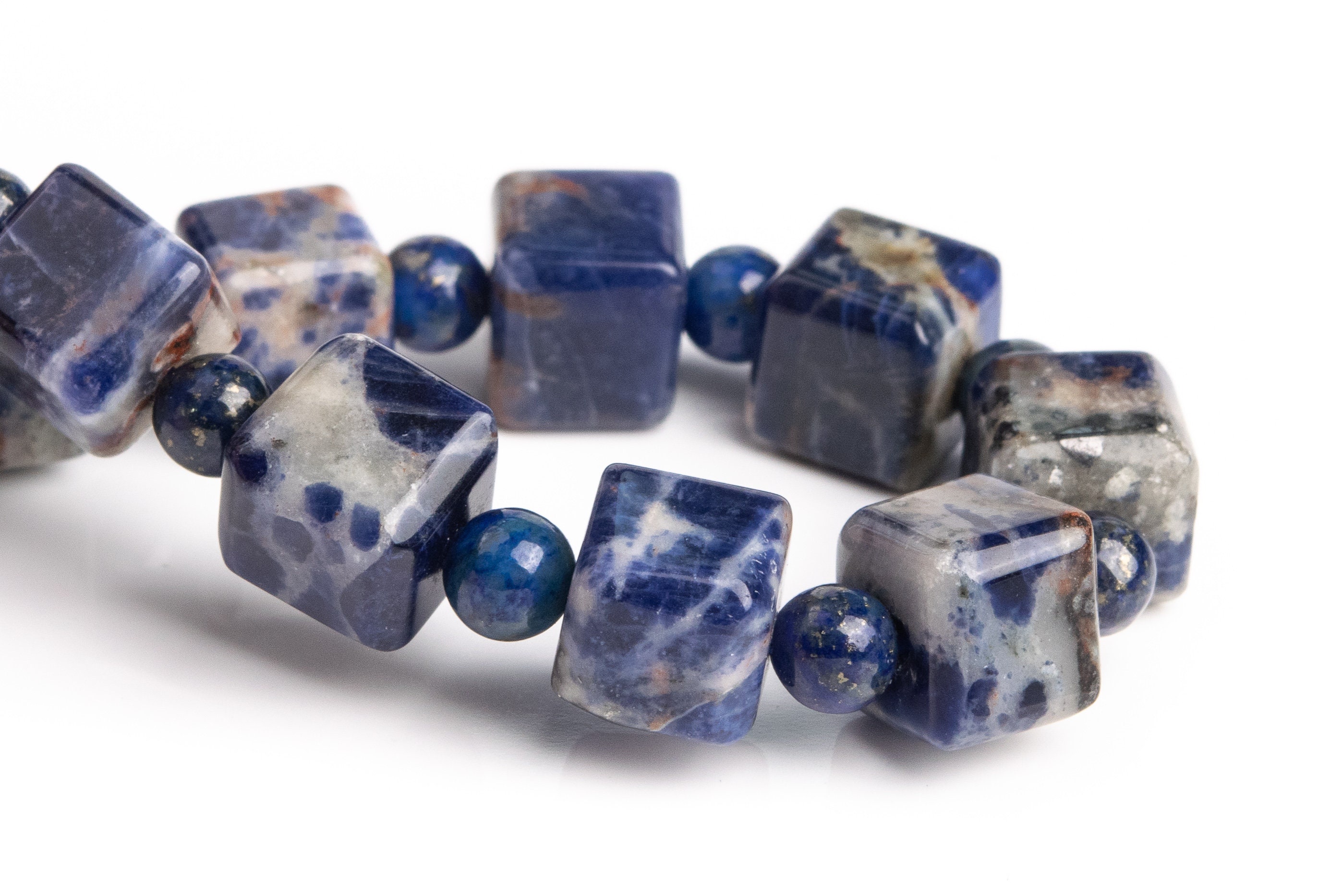 8mm Sodalite Beads Blue Bracelet Grade Aa Genuine Natural Beveled Edge Faceted Cube Gemstone 7" (119357h-2617) 8mm Sodalite Beads Blue Bracelet Grade Aa Genuine Natural Beveled Edge Faceted Cube Gemstone 7" (119357h-2617)
