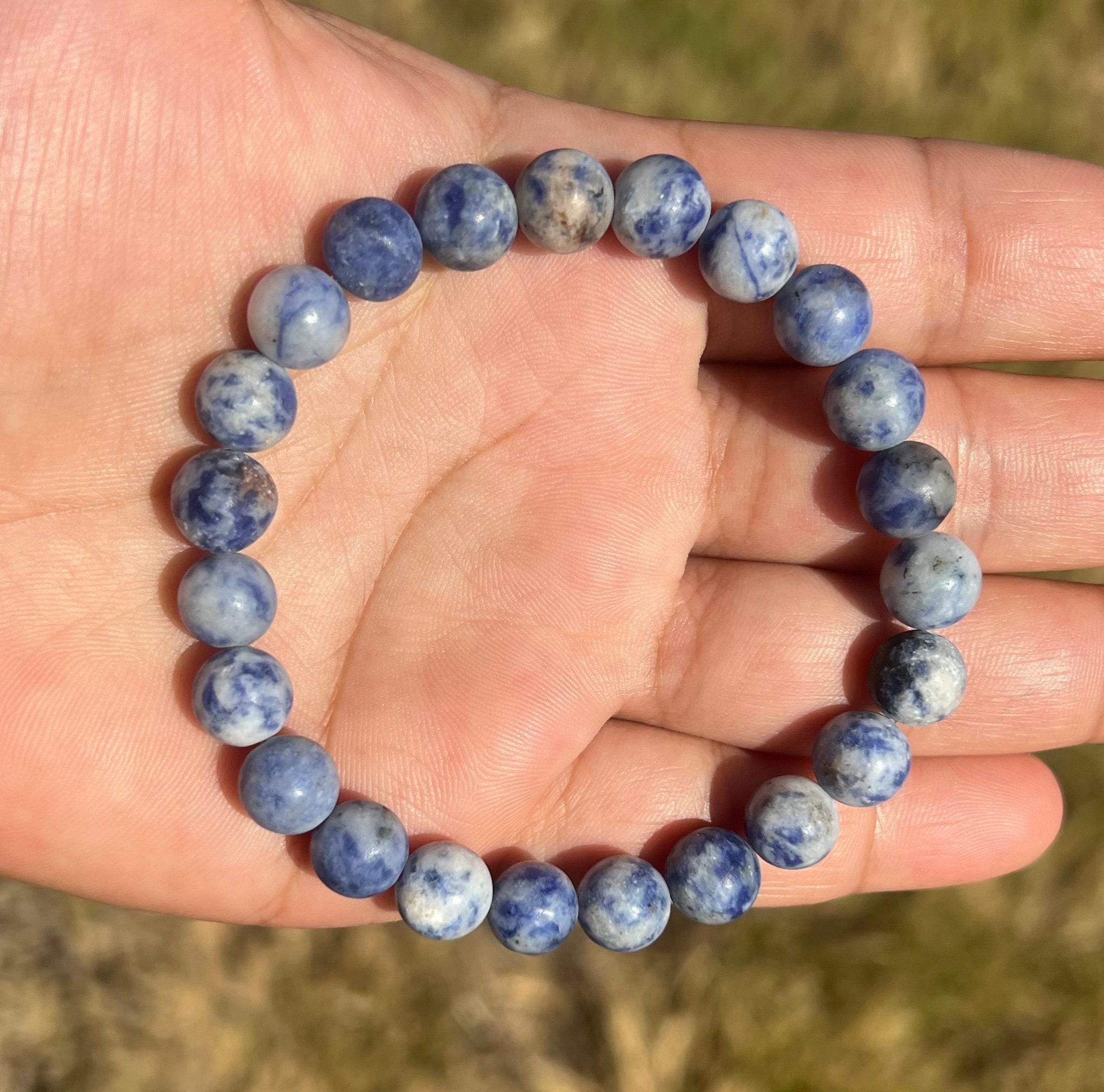 8mm Matte Sodalite Beaded Bracelet – Unisex Blue Gemstone Jewelry For Layering, Gift Under 20