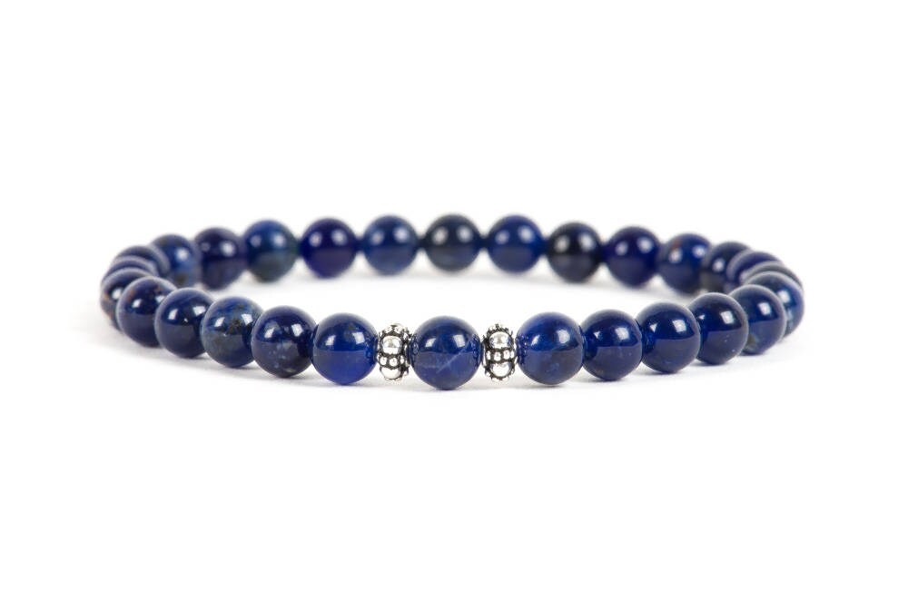 Sodalite Bracelet, Blue Gemstone Handmade Bracelet, Stretch Bracelet Made With 6mm Round Sodalite Beads Sodalite Bracelet, Blue Gemstone Handmade Bracelet, Stretch Bracelet Made With 6mm Round Sodalite Beads