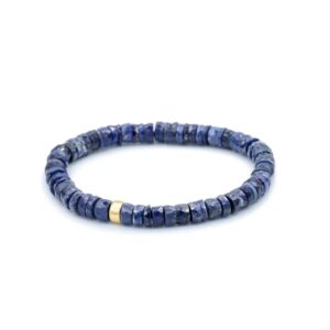 Sodalite Bracelet | Faceted Natural Sodalite | Silver Accents | [EBSM1109] Tiny beaded bracelet | Gift for her | Dainty minimalist gemstone
