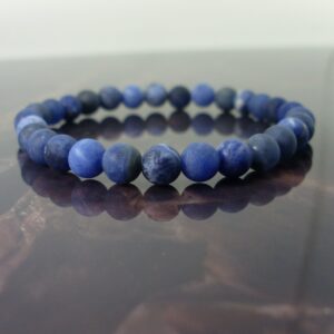 Frosted African Blue Sodalite Bracelet 6mm, Matte Natural Gemstone Bracelet,  Women Mens Beaded Bracelet, Blue Namibian Sodalite + Gift Bag