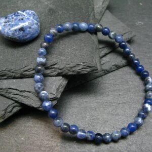 Sodalite Genuine Bracelet ~ 7 Inches ~ 4mm Round Beads
