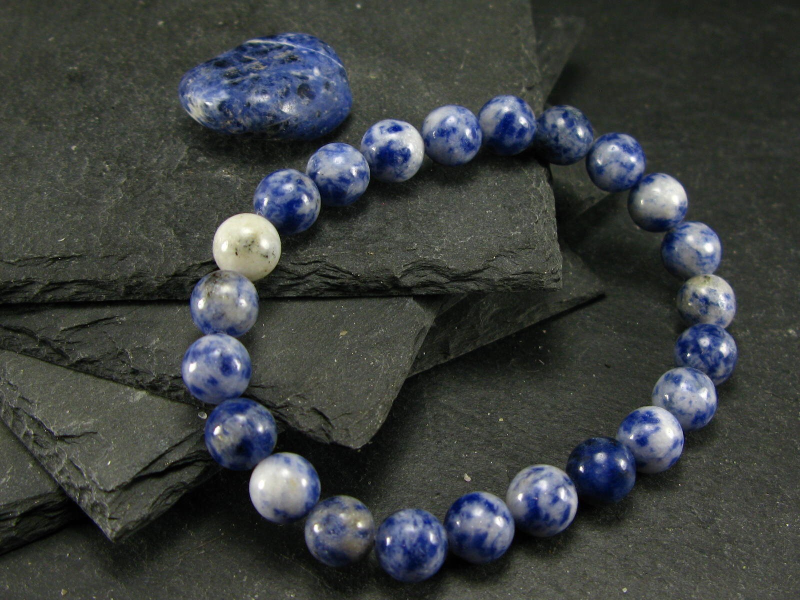 Sodalite Genuine Bracelet ~ 7 Inches ~ 8mm Round Beads
