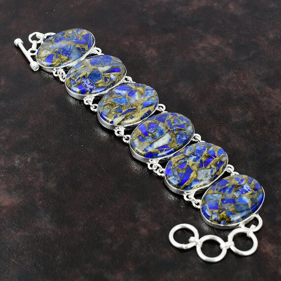 Handmade Copper Sodalite Bracelet: 925 Sterling Silver Adjustable Gemstone Jewelry