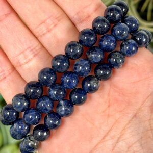 Sodalite Bracelet | 7-10mm | - No. 784 (polished Blue Crystal Jewelry, Throat Chakra, Balance)
