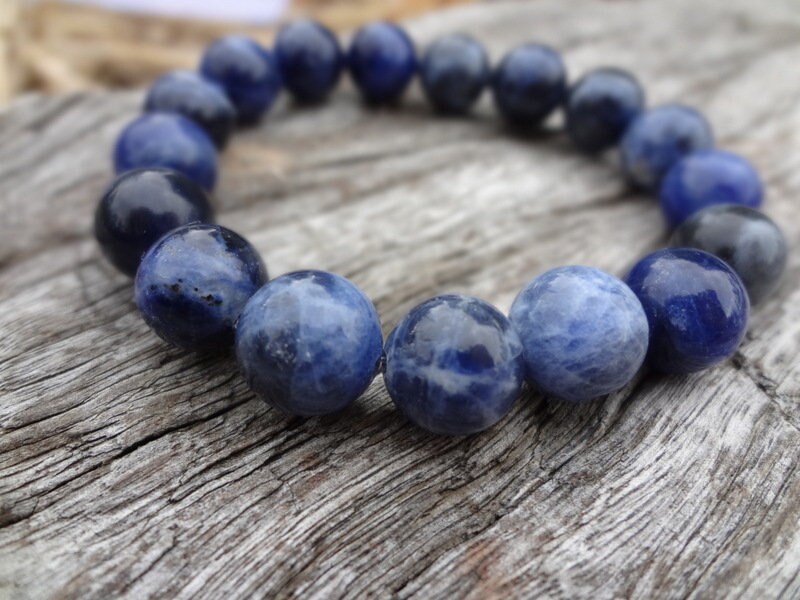 Sodalite Bracelet. Natural Blue Gemstone Statement Bracelet Handmade In Australia By Miss Leroy.