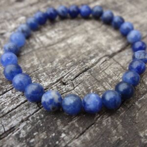 Sodalite Bracelet. Natural Periwinkle Blue Dainty Stretch Bracelet Handmade In Australia By Miss Leroy