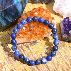 Natural Sodalite Stretchy Bracelet,handmade Women/men Bracelet,gemstone Round Bracelet,for Gift Bracelet,healing Round Bracelet.