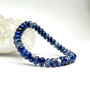 Sodalite Rondelle Beaded Bracelet - 8mm Gemstone Stretch Bracelet