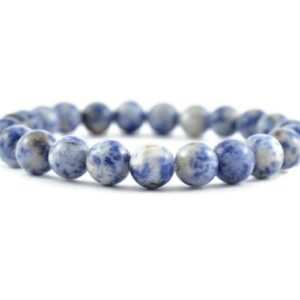 SODALITE Round Beaded Bracelet – Healing Crystals, Gemstone Bracelet
