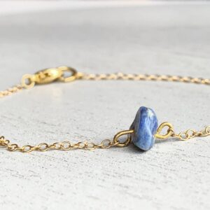 Sodalite Bracelet Sterling Silver Crystal Bracelet For Women, Hippy Gifts For Mom, Daughter, Something Blue Bracelet, Blue Gemstone Bracelet
