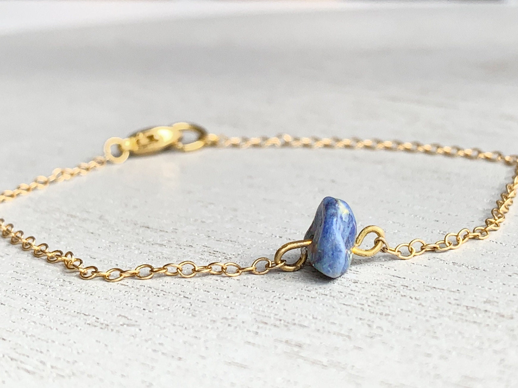 Sodalite Bracelet Sterling Silver Crystal Bracelet For Women, Hippy Gifts For Mom, Daughter, Something Blue Bracelet, Blue Gemstone Bracelet