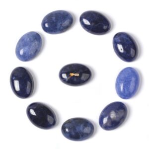 14mm Natural Sodalite Gemstone Oval Flatback CAB Cabochon 14mm Natural Sodalite Gemstone Oval Flatback CAB Cabochon