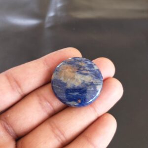 AAA Sodalite Cabochon: Round Gemstone Pendant (30x6 MM, 52.5 Carat) AAA Sodalite Cabochon: Round Gemstone Pendant (30x6 MM, 52.5 Carat)