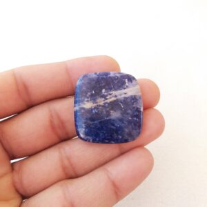 AAA Sodalite Stone Cabochon: Baguette Jewelry Pendant (32x30x5 MM) AAA Sodalite Stone Cabochon: Baguette Jewelry Pendant (32x30x5 MM)