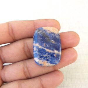 Baguette Sodalite Cabochon: 51.5 Carat Gemstone Pendant (35x25x7 MM) Baguette Sodalite Cabochon: 51.5 Carat Gemstone Pendant (35x25x7 MM)