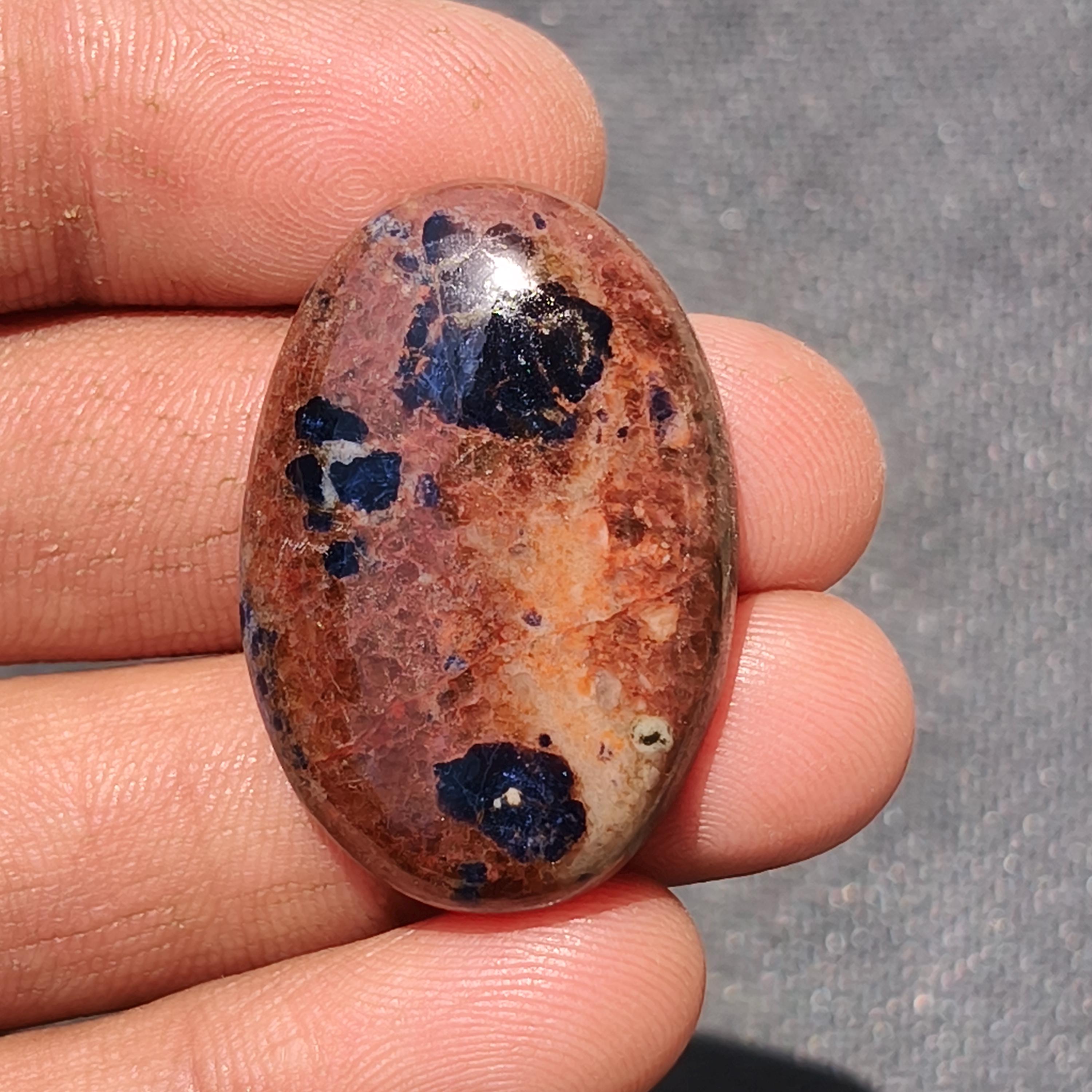 Sodalite Gemstone Cabochon: Semi Precious Loose Stone, 55 Cts. 33x23mm