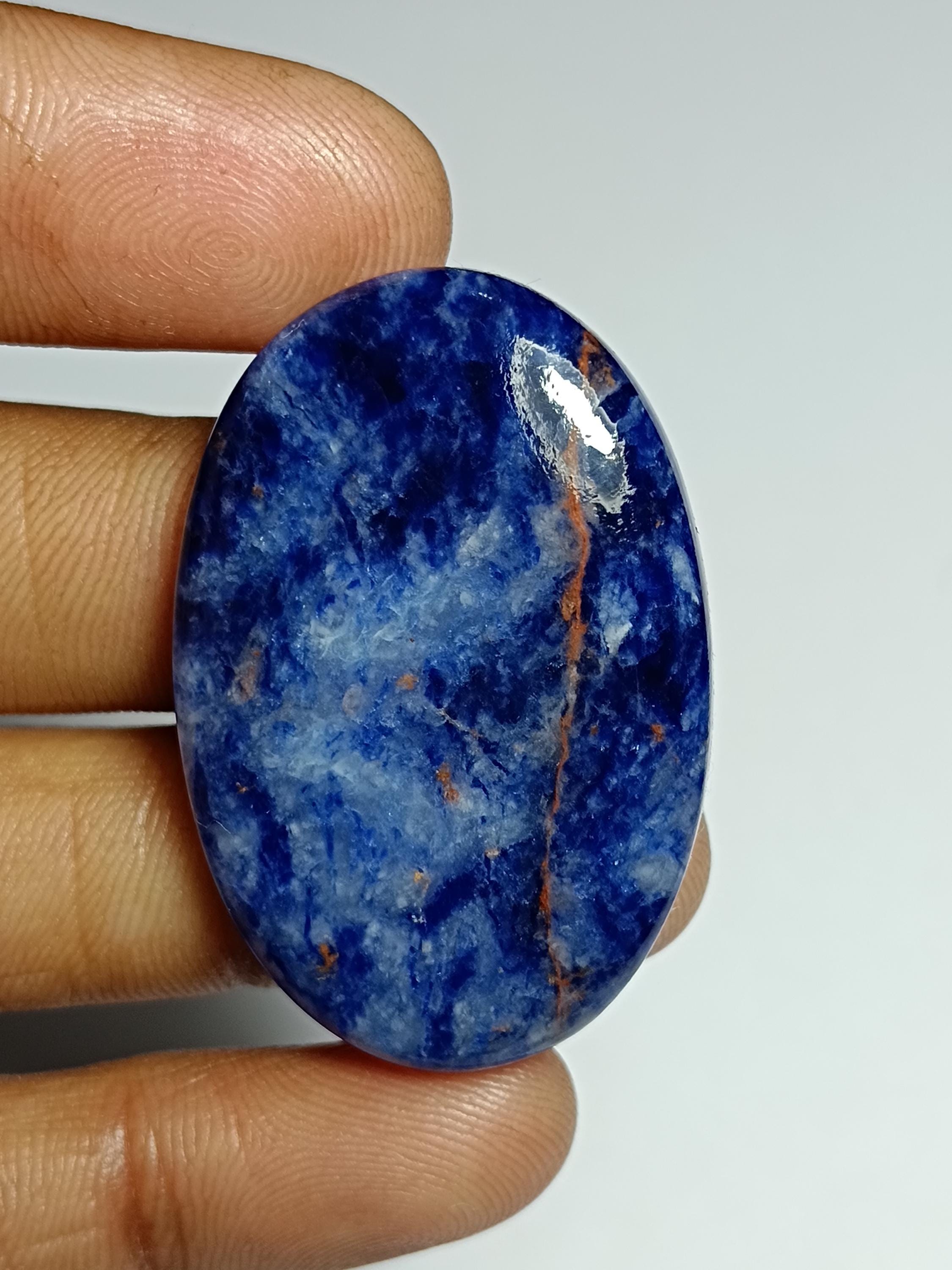 Sodalite Gemstone Cabochon: Semi Precious Loose Stone, 53 Cts Sodalite Gemstone Cabochon: Semi Precious Loose Stone, 53 Cts