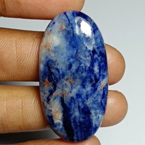Sodalite Gemstone Cabochon: Semi Precious Loose Stone, 37 Cts Sodalite Gemstone Cabochon: Semi Precious Loose Stone, 37 Cts