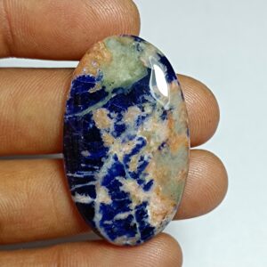 Sodalite Cabochon, Loose Gemstone, 39cts (38x23 Mm) Sodalite Cabochon, Loose Gemstone, 39cts (38x23 Mm)