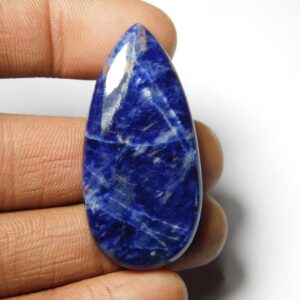 Sodalite Cabochon, Loose Gemstone, 42cts (43x21 Mm) Sodalite Cabochon, Loose Gemstone, 42cts (43x21 Mm)
