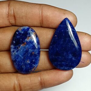 Sodalite Cabochon Lot (2 Pcs, 67 Cts): Semi-precious Gemstones Sodalite Cabochon Lot (2 Pcs, 67 Cts): Semi-precious Gemstones