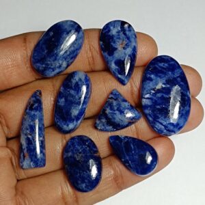 Sodalite Cabochon Lot (8 Pcs, 86 Cts): Semi-precious Gemstones Sodalite Cabochon Lot (8 Pcs, 86 Cts): Semi-precious Gemstones