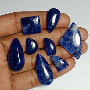 Sodalite Cabochon Lot (8 Pcs, 87 Cts): Semi-precious Gemstones Sodalite Cabochon Lot (8 Pcs, 87 Cts): Semi-precious Gemstones