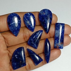 Sodalite Cabochon Lot (8 Pcs, 99 Cts): Semi-precious Gemstones Sodalite Cabochon Lot (8 Pcs, 99 Cts): Semi-precious Gemstones