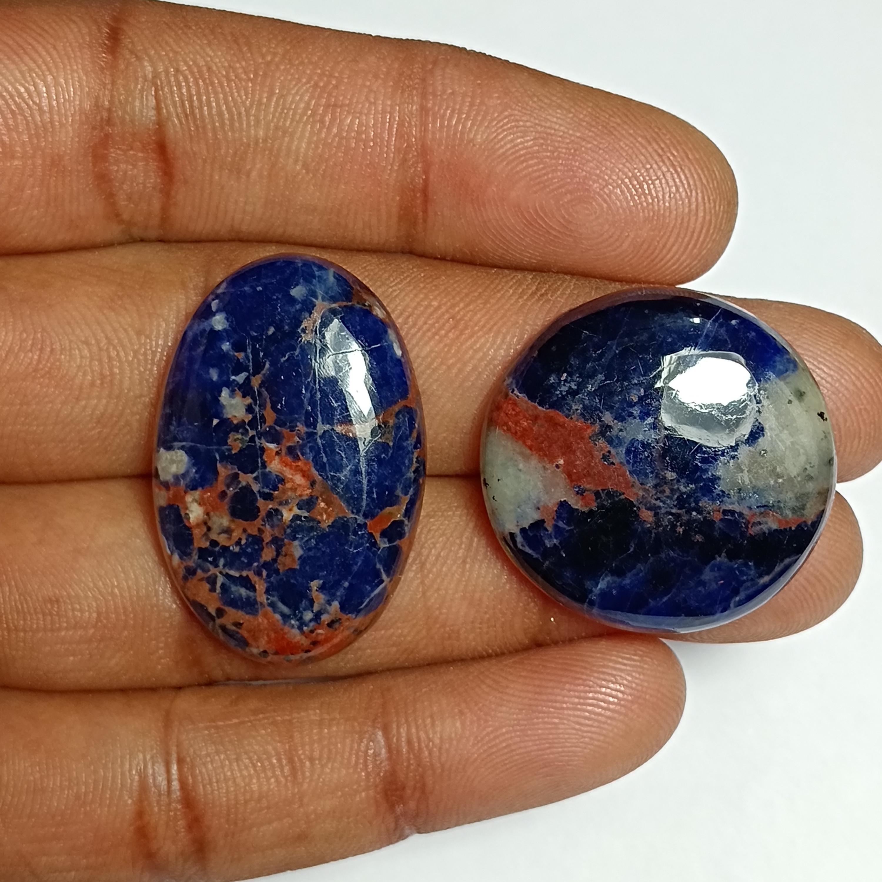 Sodalite Cabochon Lot (8 Pcs, 868 Cts): Semi-precious Gemstones