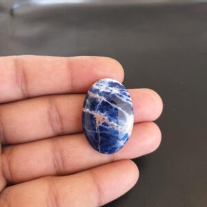 Oval Sodalite Cabochon: 30 Carat Gemstone Pendant (32x22x5 MM) Oval Sodalite Cabochon: 30 Carat Gemstone Pendant (32x22x5 MM)