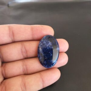 Oval Sodalite Cabochon: 32 Carat Gemstone, Jewelry Pendant (34x22x5 MM) Oval Sodalite Cabochon: 32 Carat Gemstone, Jewelry Pendant (34x22x5 MM)