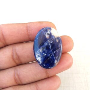 Oval Sodalite Cabochon: 35.4 Carat Gemstone, 34x24x6 mm Oval Sodalite Cabochon: 35.4 Carat Gemstone, 34x24x6 mm