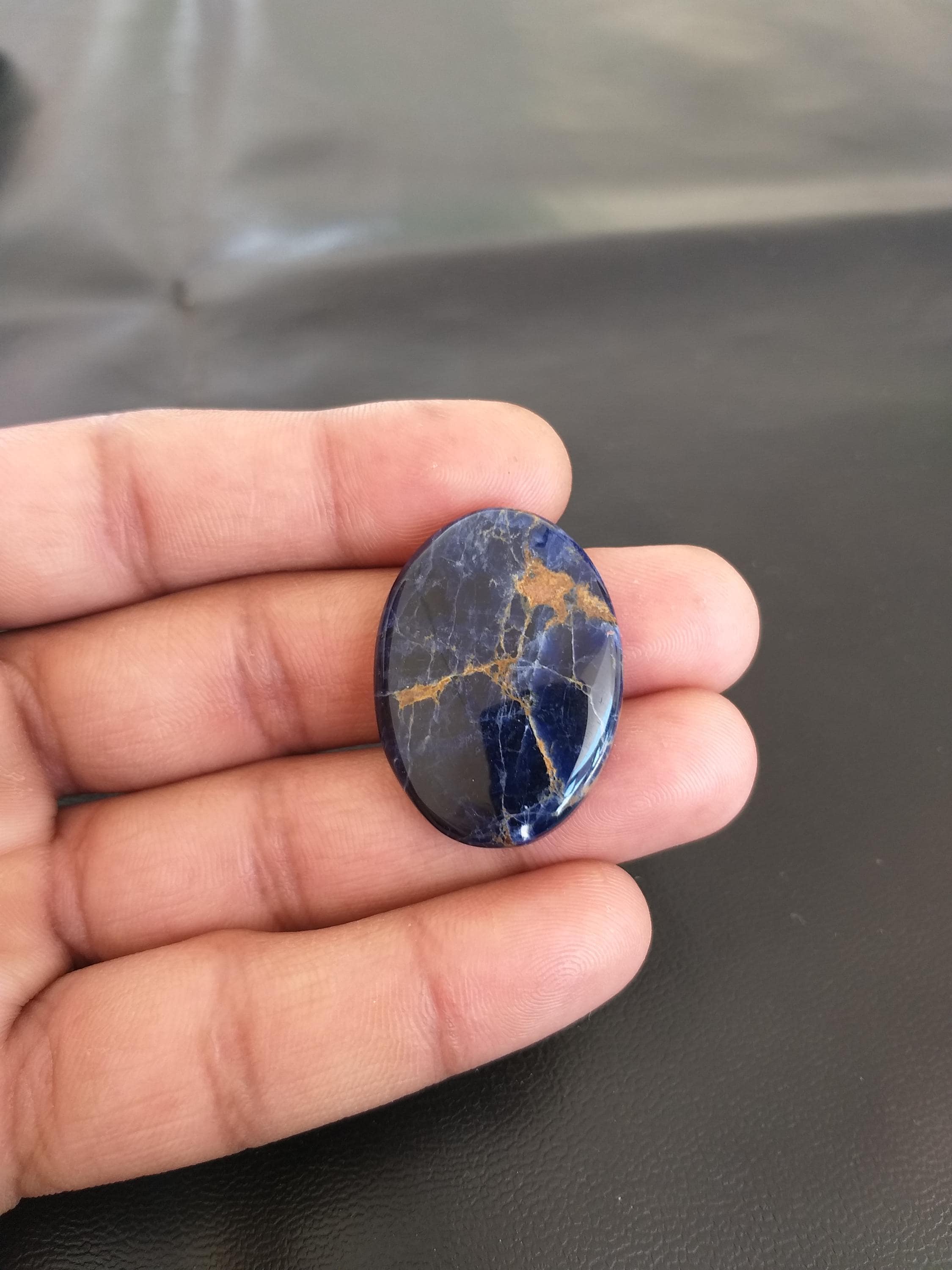 Oval Sodalite Cabochon: 36 Carat Gemstone, Aaa Quality (32x23x5 Mm) Oval Sodalite Cabochon: 36 Carat Gemstone, Aaa Quality (32x23x5 Mm)