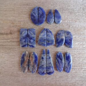 Pair Sodalite Cabochons, Blue Gemstone Cabochons For Jewelry Making, Matched Pairs, Match Pair Blue Stone Gems Pair Sodalite Cabochons, Blue Gemstone Cabochons For Jewelry Making, Matched Pairs, Match Pair Blue Stone Gems