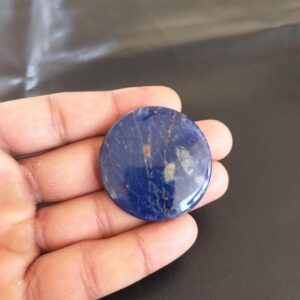 Round Sodalite Cabochon: 75 Carat Gemstone, 40x5 Mm Round Sodalite Cabochon: 75 Carat Gemstone, 40x5 Mm
