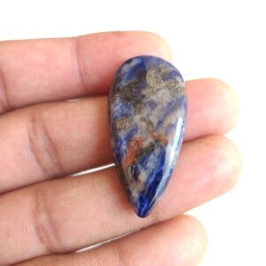 Sodalite Stone Cabochon, Natural Gemstone For Pendant (38x19x6 MM) Sodalite Stone Cabochon, Natural Gemstone For Pendant (38x19x6 MM)