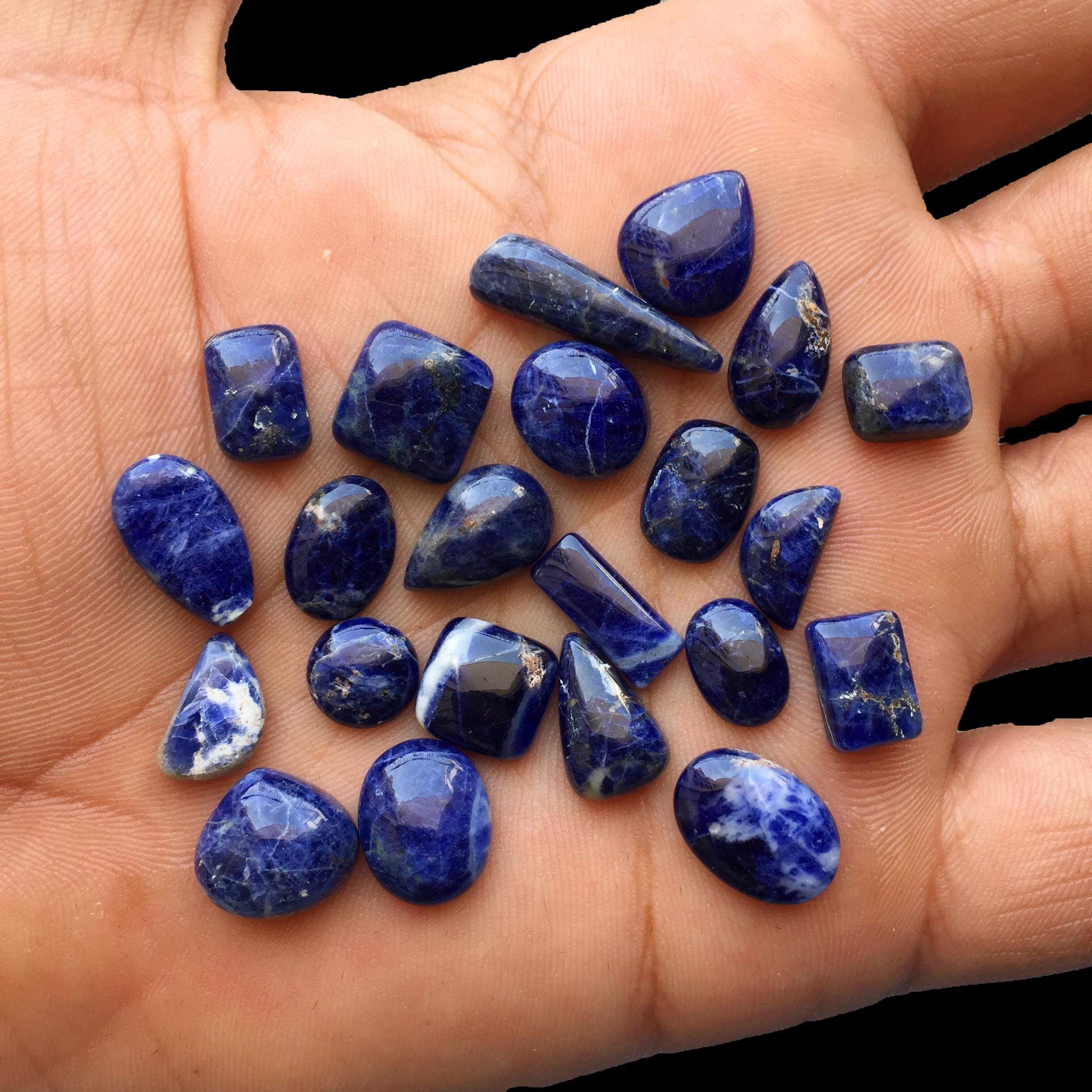 Wholesale Lot !! Aaa+ Natural Sodalite Cabochon Mix Shape Falt Back Polished Gemstone For Jewelry Making Blue Gemstone Bulk Lot
