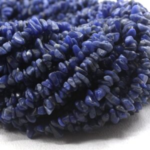 16" Sodalite Gemstone Beads: 5-6mm Uncut Chips, Jewelry Making