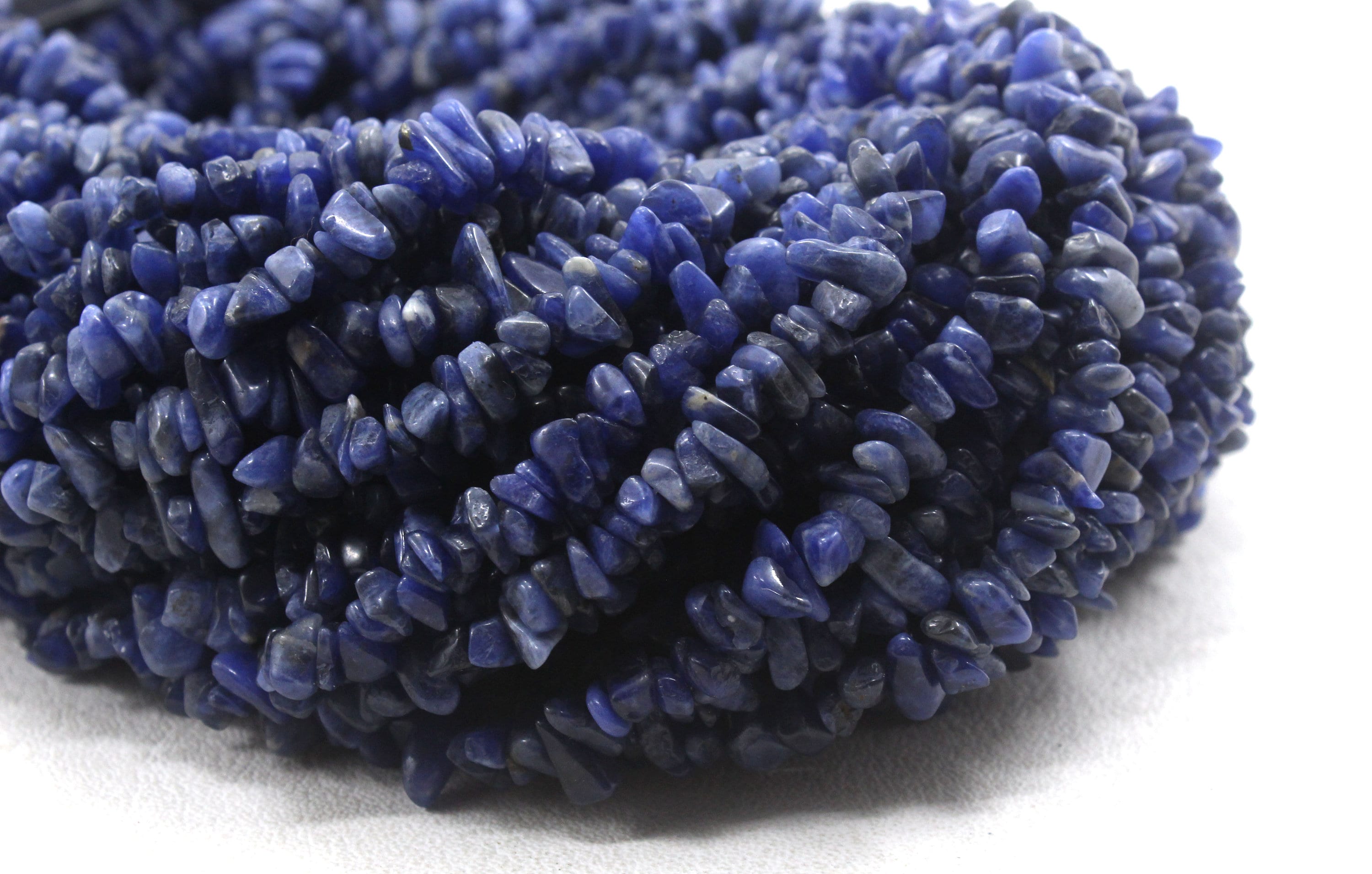 16" Sodalite Gemstone Beads: 5-6mm Uncut Chips, Jewelry Making